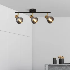 Deckenstrahler 3-flammig B: 59 cm E14 Glas Metall verstellbar