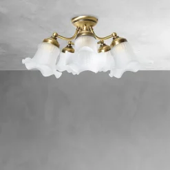 Deckenstrahler 5-flammig E14 in Bronze hell glänzend Weiß