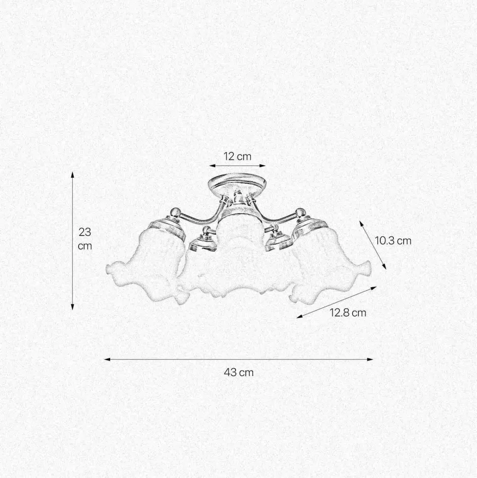 Deckenstrahler 5-flammig E14 in Bronze hell glänzend Weiß
