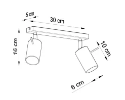 Deckenstrahler 2-flammig GU10 30 cm länglich Chrom