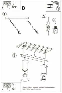 Deckenstrahler 2-flammig GU10 30 cm länglich Chrom