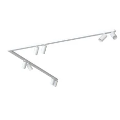 Deckenstrahler 8-flammig GU10 2x 1,5 m Weiß Metall verstellbar