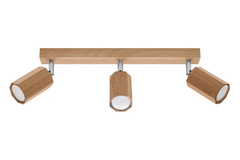 Deckenstrahler 3-flammig GU10 schwenkbar B: 45 cm Holz