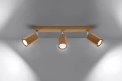 Deckenstrahler 3-flammig GU10 schwenkbar B: 45 cm Holz