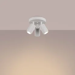 Deckenstrahler 3-flammig GU10 rund Ø 19,5 cm klein Weiß BERTA