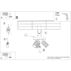 Deckenstrahler 3-flammig GU10 rund Ø 19,5 cm klein Weiß BERTA