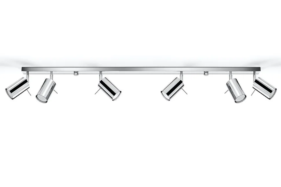 Deckenstrahler 6-flammig GU10 118 cm Chrom Metall