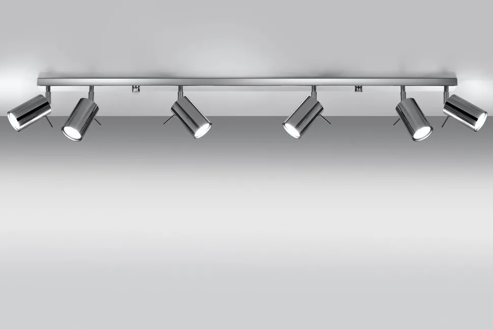 Deckenstrahler 6-flammig GU10 118 cm Chrom Metall