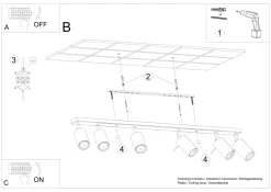 Deckenstrahler 6-flammig GU10 118 cm Chrom Metall