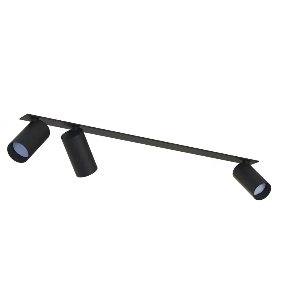 Deckenstrahler 3-flammig GU10 Schwarz Metall Unterputz