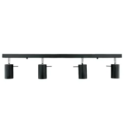 Deckenstrahler 4-flammig GU10 80 cm lang Schwarz Metall