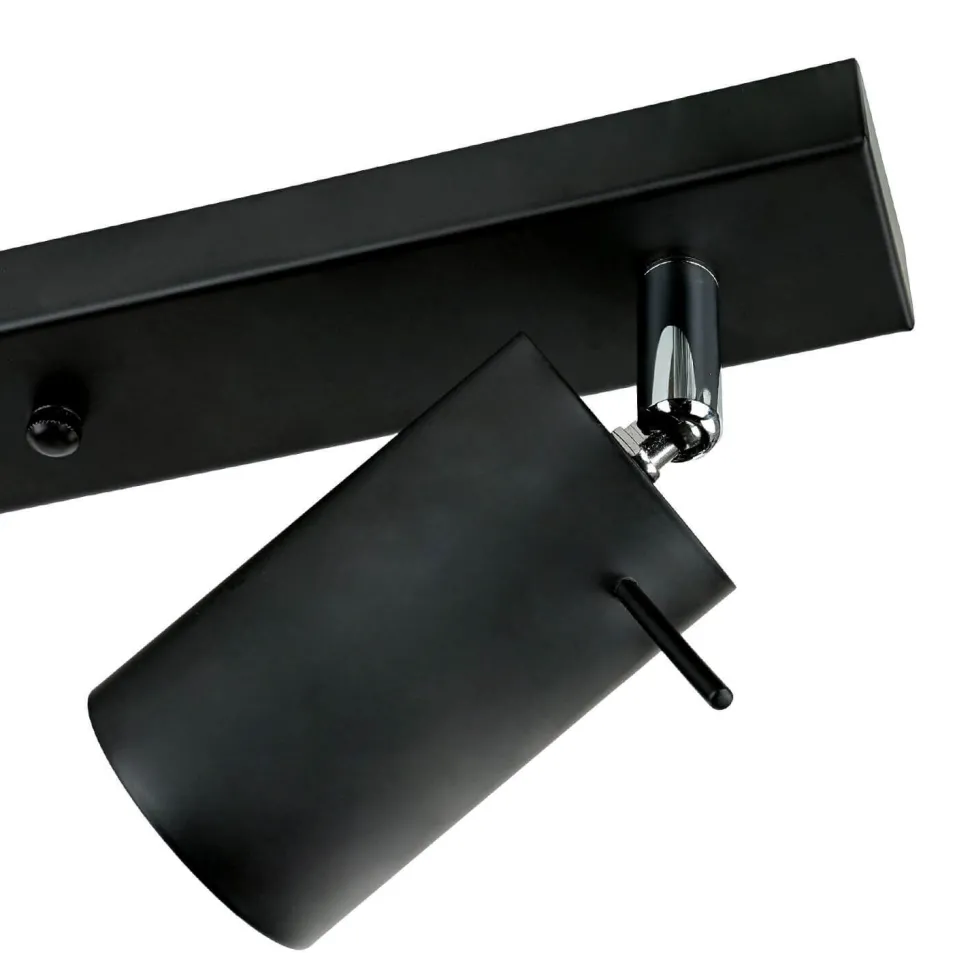 Deckenstrahler 4-flammig GU10 80 cm lang Schwarz Metall