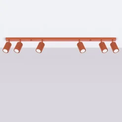 Deckenstrahler 6-flammig Rot GU10 117 cm lang groß Aluminium