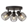 Deckenstrahler 3-flammig Schwarz E14 D: 36 cm Metall