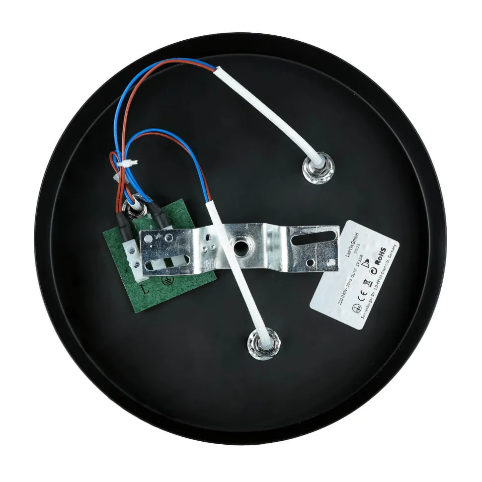 Deckenstrahler 3-flammig Schwarz Metall Ø 20 cm GU10