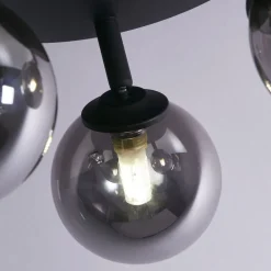 Deckenstrahler 3-flammig Schwarz Rauchgrau G9 D: 34 cm