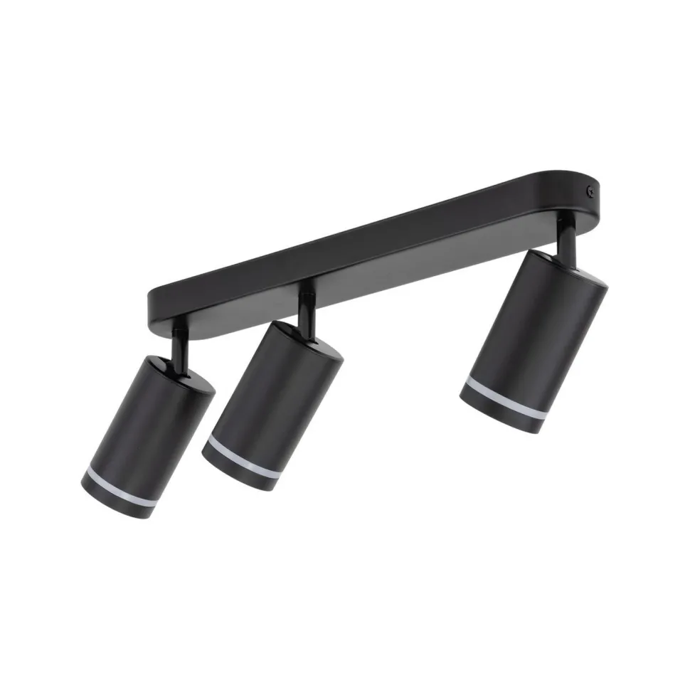 Deckenstrahler 3-flammig Schwarz 55 cm lang Metall GU10