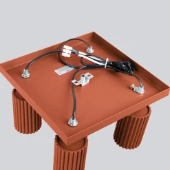 Deckenstrahler GU10 4-flammig B: 25 cm klein quadratisch Rot