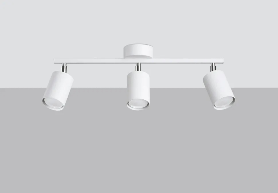 Deckenstrahler GU10 3-flammig Weiß Metall verstellbar