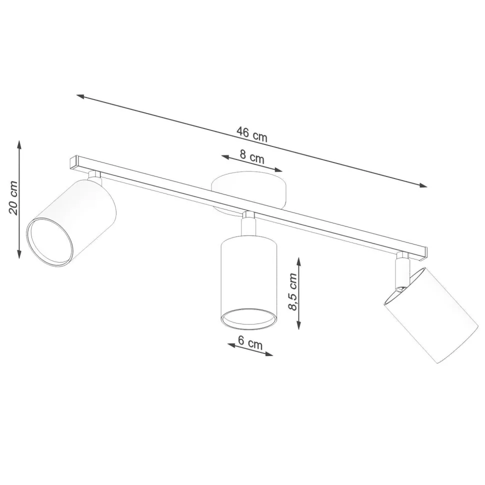 Deckenstrahler GU10 3-flammig Weiß Metall verstellbar