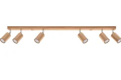 Deckenstrahler Holz 120 cm lang 6x GU10 verstellbar