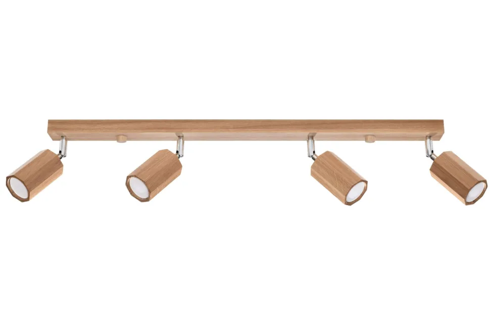 Deckenstrahler Holz 80 cm lang 4-flammig schwenkbar GU10