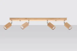 Deckenstrahler Holz 4-flammig 80 cm lang GU10 VESUVIA
