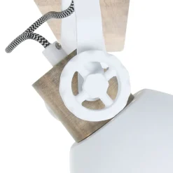 Deckenstrahler Holz Metall Weiß 59 cm E27 beweglich