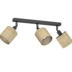 Deckenstrahler Jute Metall Schwarz 45 cm E27 flexibel