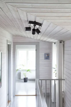 Deckenstrahler klein B: 20 cm Schwarz Metall 3-flammig GU10