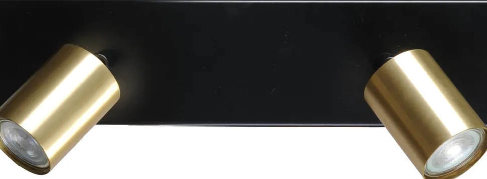 Deckenstrahler Metall 40 cm 2-flammig Schwarz Gold