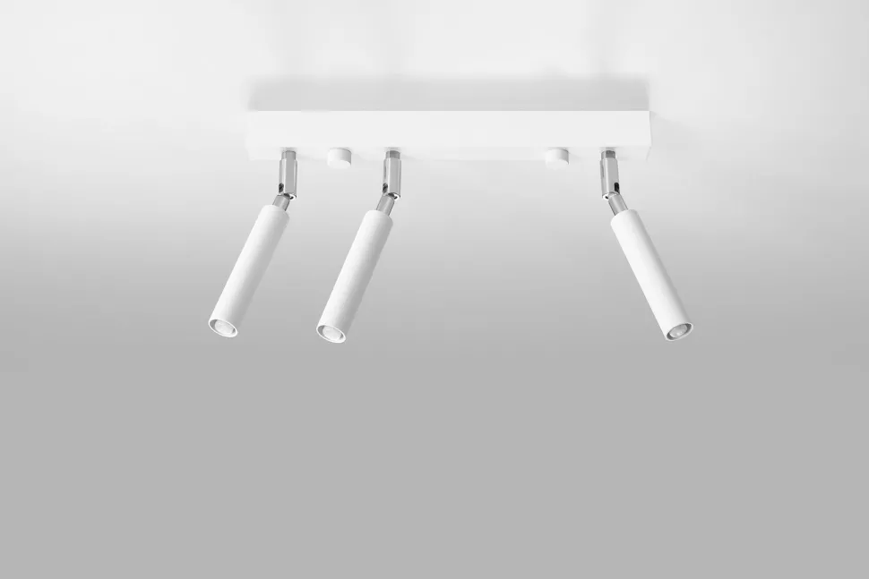 Deckenstrahler Metall 35 cm Weiß verstellbar 3-flammig