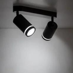 Deckenstrahler Metall 43,5cm lang Schwarz 2-flammig GU10