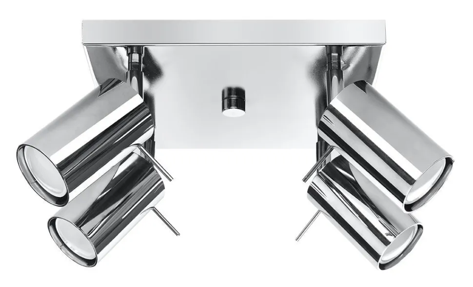 Deckenstrahler Metall 4-flammig Chrom B: 25 cm GU10