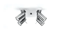 Deckenstrahler Metall 4-flammig Chrom B: 25 cm GU10