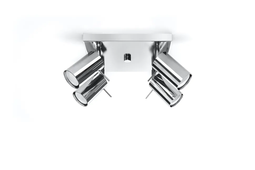 Deckenstrahler Metall 4-flammig Chrom B: 25 cm GU10