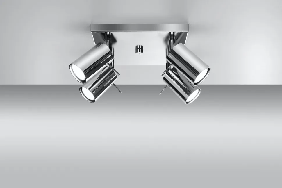 Deckenstrahler Metall 4-flammig Chrom B: 25 cm GU10