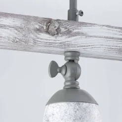 Deckenstrahler Metall Holz in Shabby Weiß Taupe E27