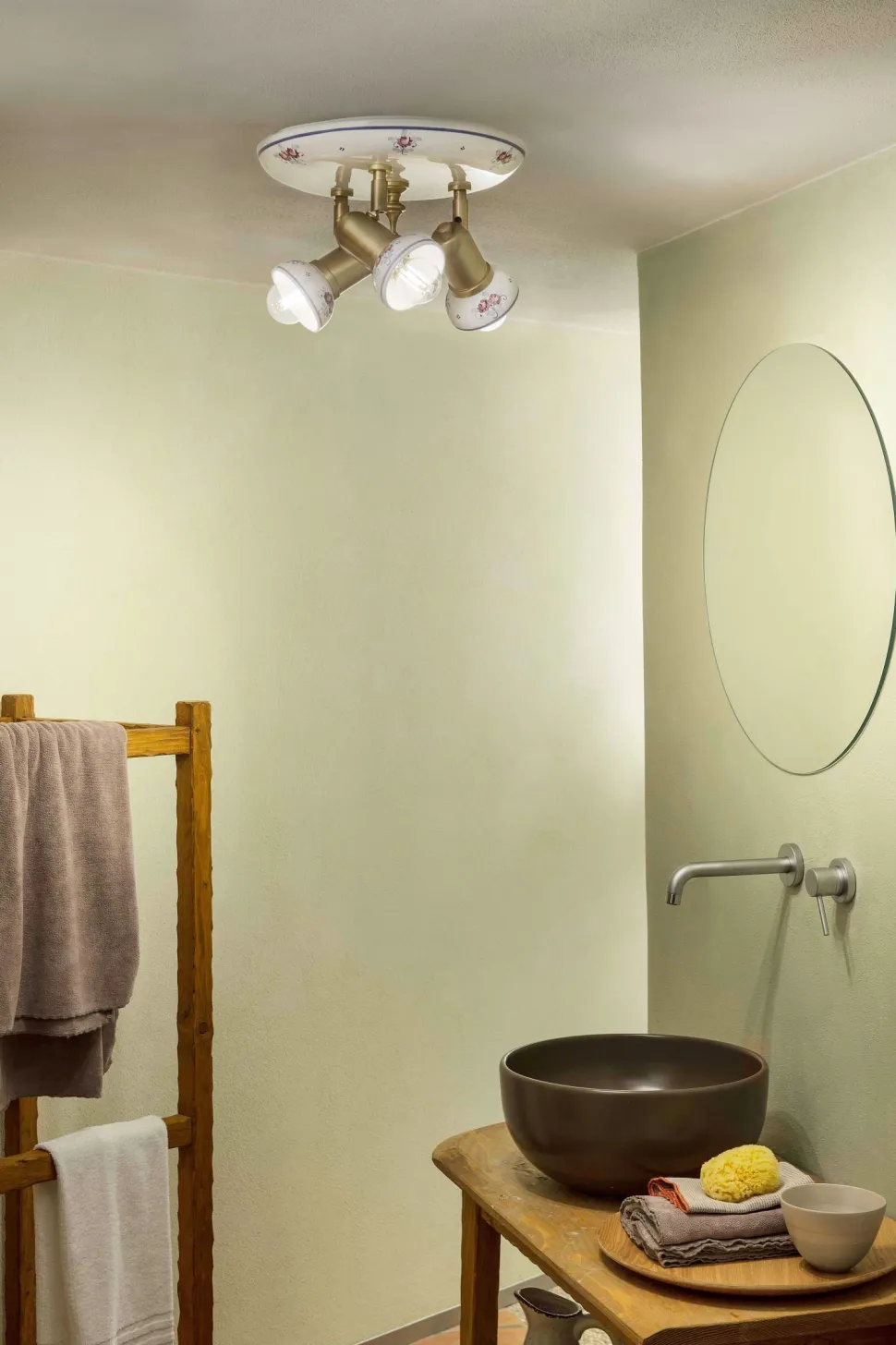 Deckenstrahler Metall Keramik E14 verstellbar 3-flammig