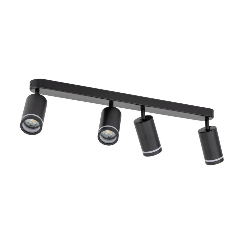 Deckenstrahler Metall Schwarz 74 cm lang 4-flammig GU10