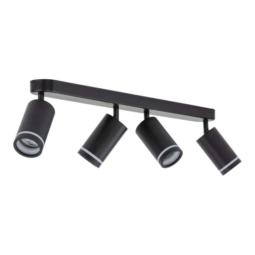 Deckenstrahler Metall Schwarz 74 cm lang 4-flammig GU10