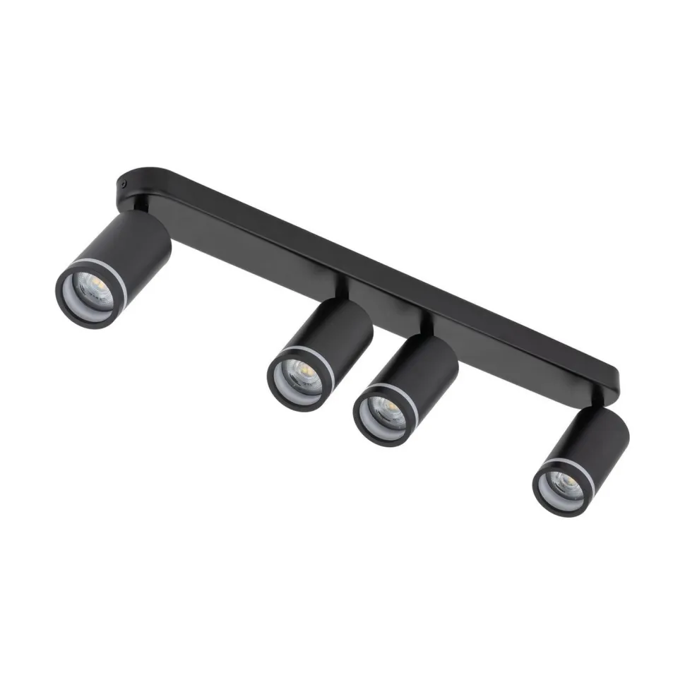 Deckenstrahler Metall Schwarz 74 cm lang 4-flammig GU10