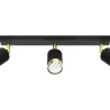Deckenstrahler Metall Schwarz Gold 3-flammig 45 cm lang