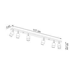 Deckenstrahler Metall Schwarz Gold 117 cm lang HAMIDE