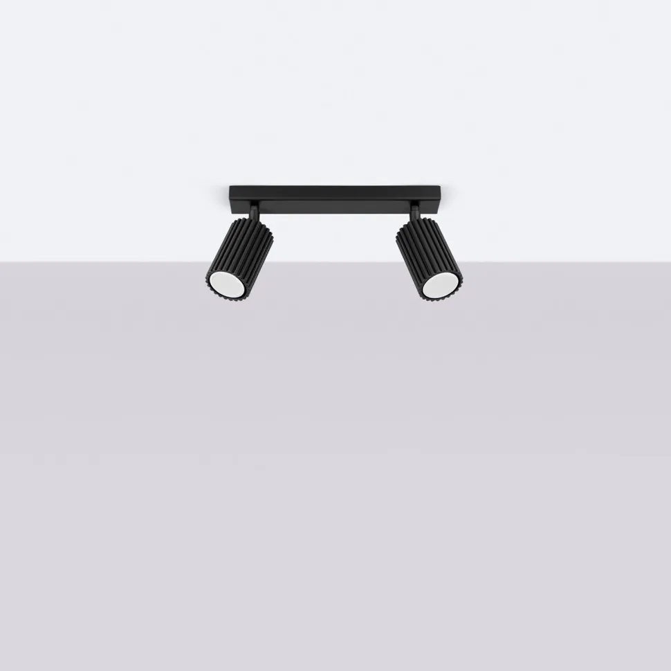 Deckenstrahler Modern B: 30 cm klein 2-flammig GU10 Schwarz