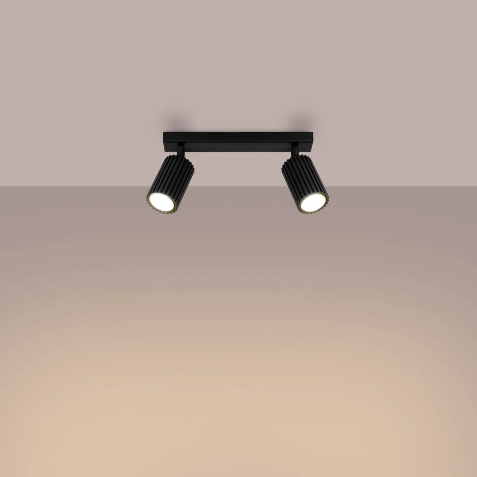 Deckenstrahler Modern B: 30 cm klein 2-flammig GU10 Schwarz