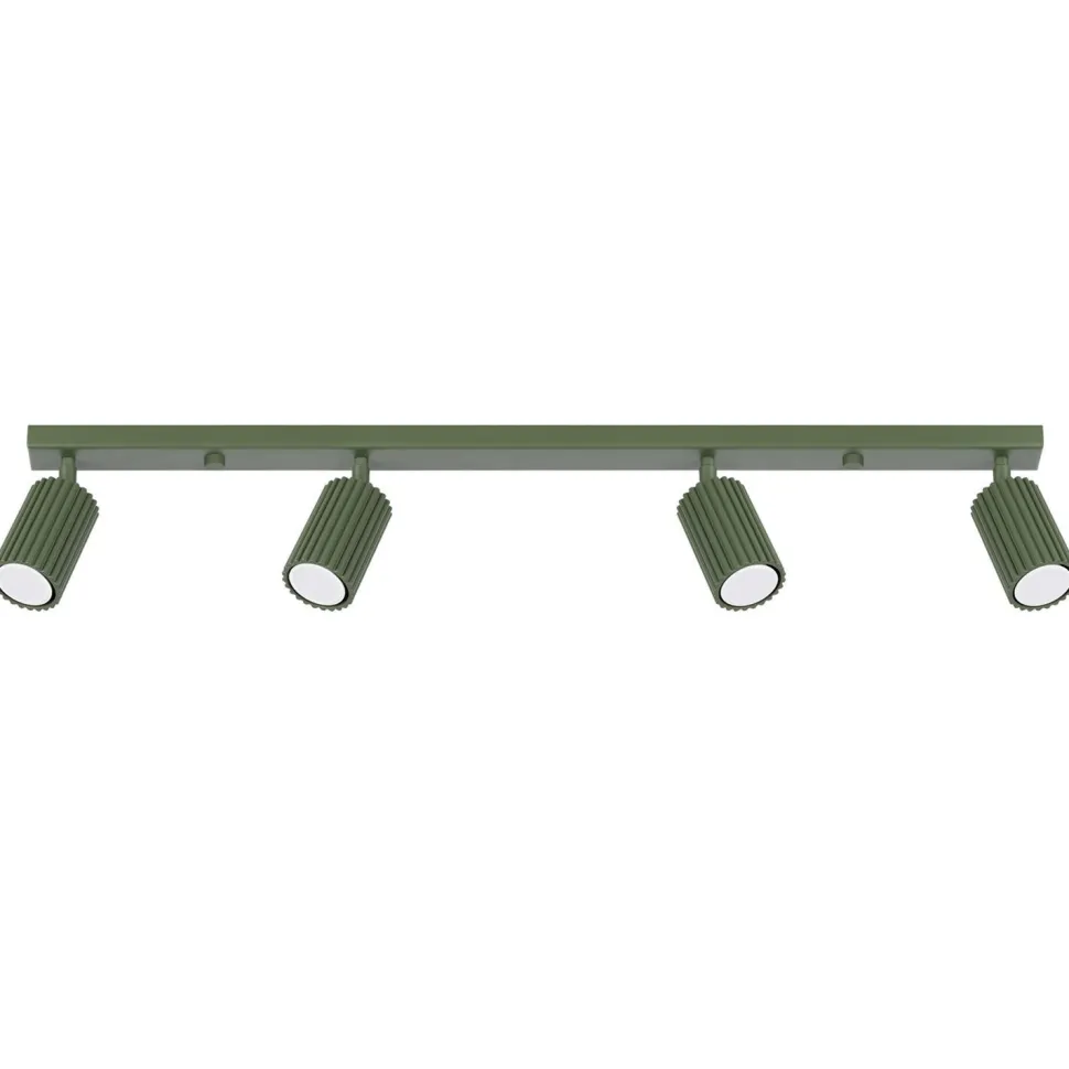 Deckenstrahler Modern GU10 4-flammig 81 cm lang in Grün