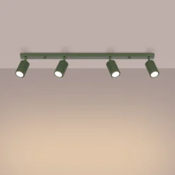 Deckenstrahler Modern GU10 4-flammig 81 cm lang in Grün