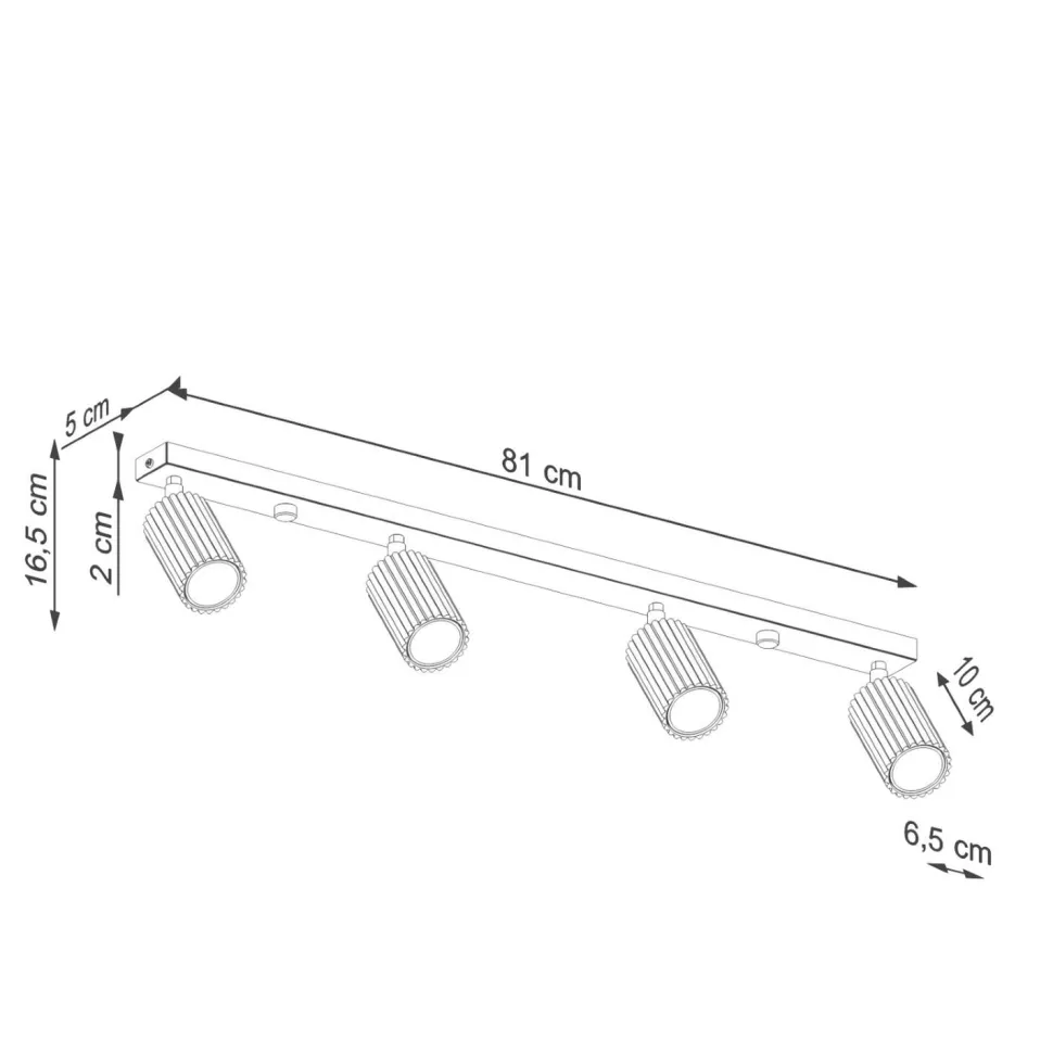 Deckenstrahler Modern GU10 4-flammig 81 cm lang in Grün