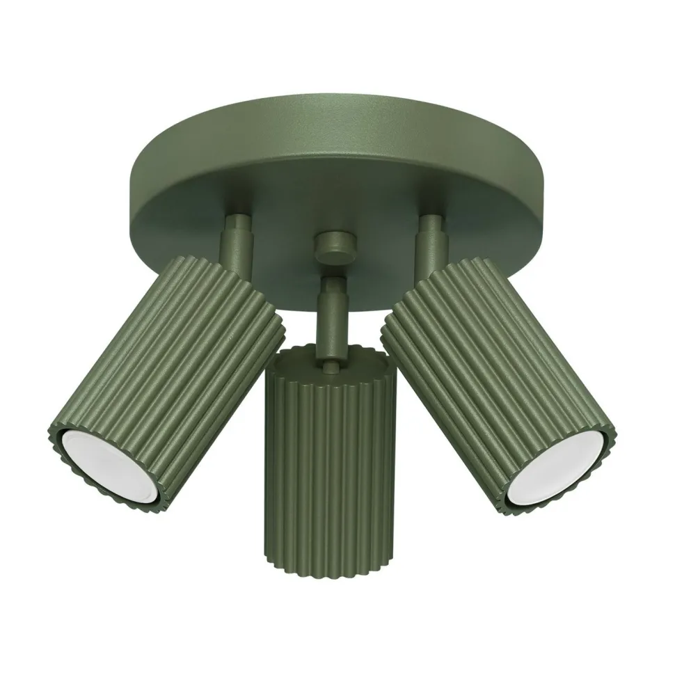 Deckenstrahler Modern rund Ø 19,5 cm klein Grün 3x GU10